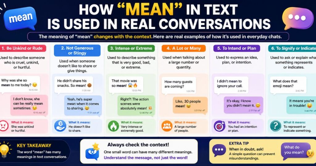 How Mean in Text Is Used in Real Conversations