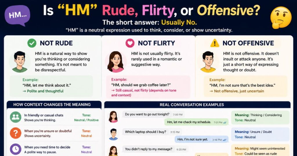 Is HM Rude, Flirty, or Offensive
