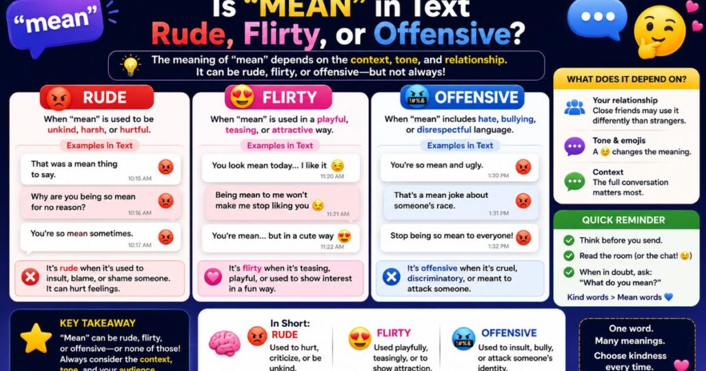 How Mean in Text Is Used in Real Conversations