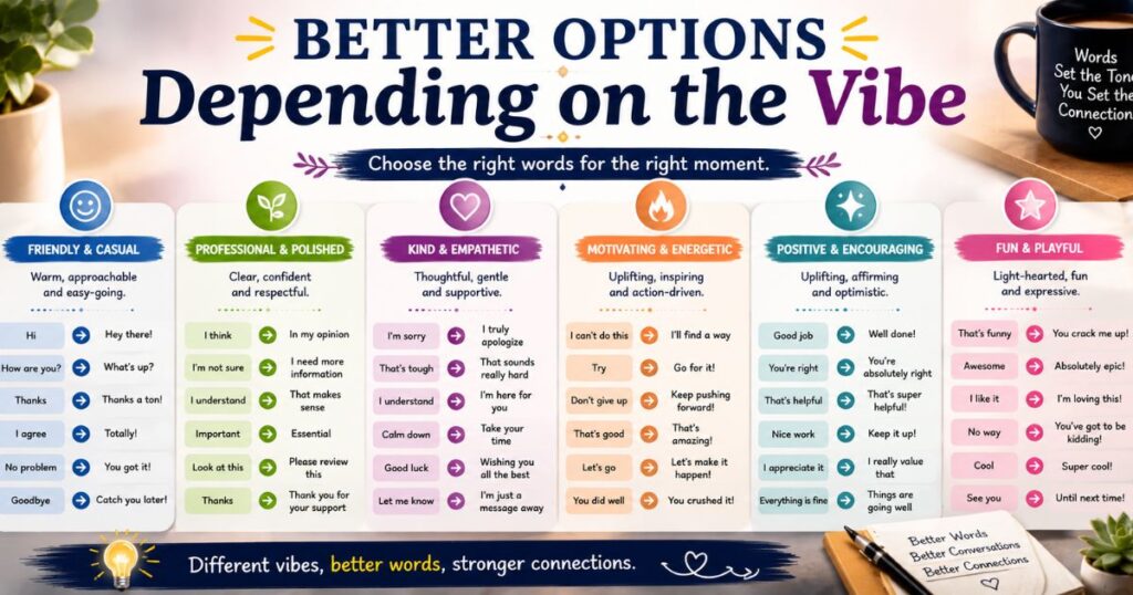 Better Options Depending on the Vibe