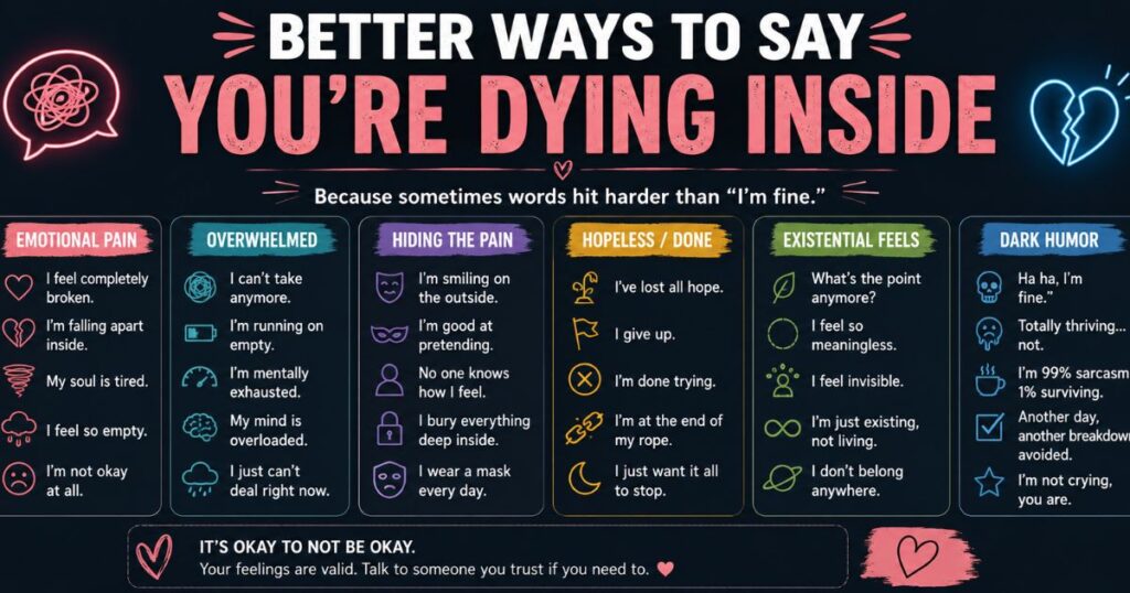 Better Ways to Say You're Dying Inside