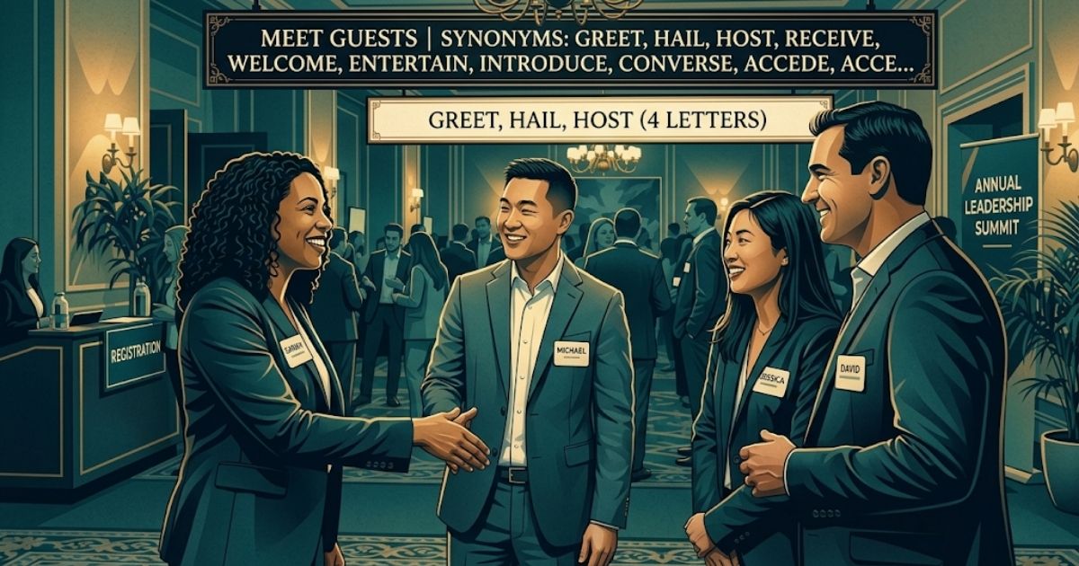 Meet Guests Synonyms 4 Letters
