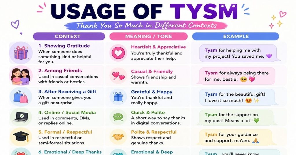 Usage of TYSM in Different Contexts