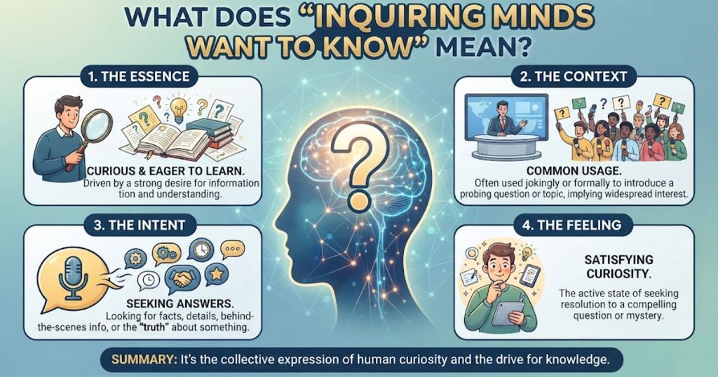 What Does Inquiring Minds Want to Know Mean