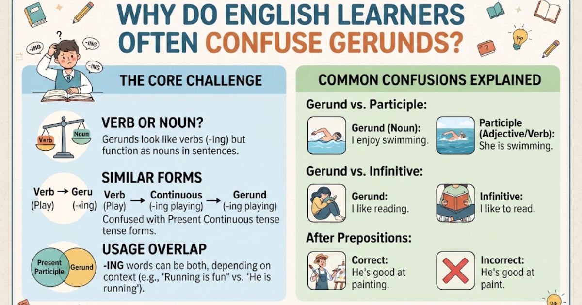 Why Do English Learners Often Confuse Gerunds